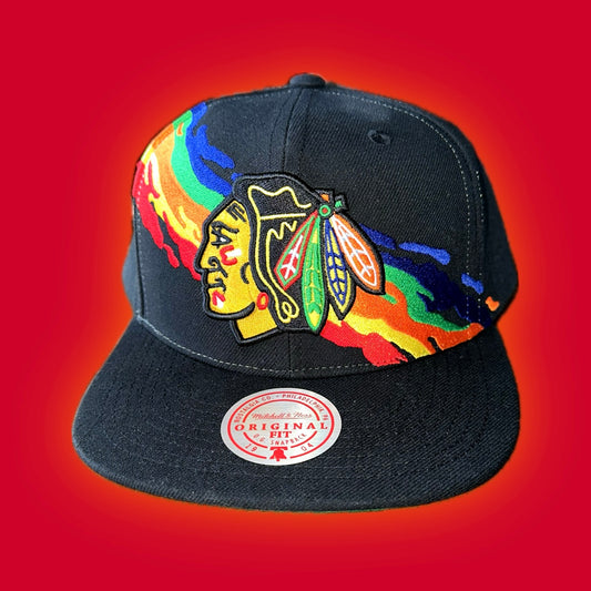 Chicago Blackhawks Authentic Mitchell & Ness™️ Paintbrush Snapback