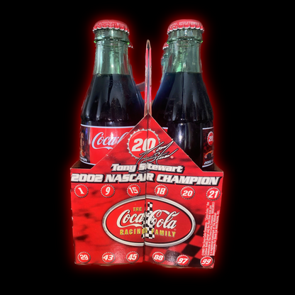 NASCAR 2002 Winston Cup Champion Tony Stewart (Home Depot™️ #20) Commemorative Coca-Cola™️ 6-Pack Factory Sealed Glass Bottles