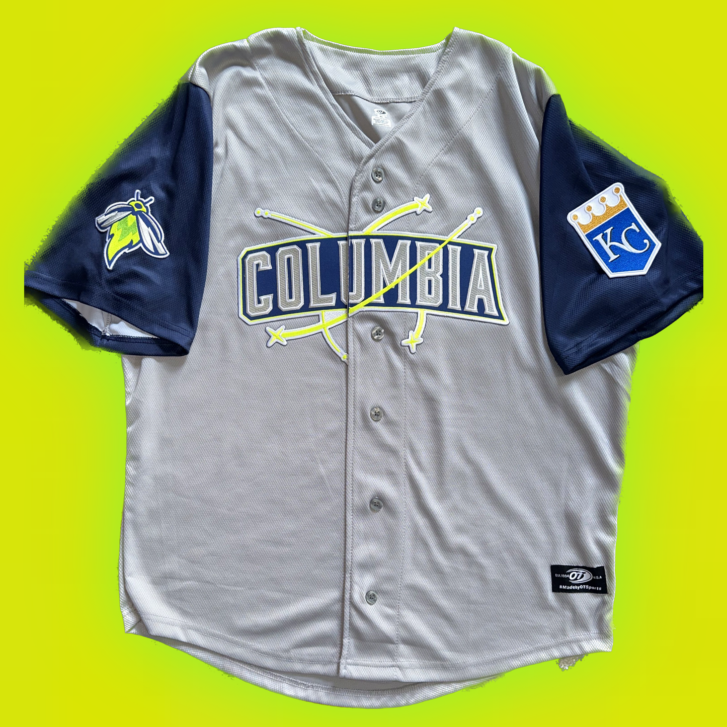 Columbia Fireflies (Single-A Affiliate- KC) MiLB Authentic OT Sports™️ Road Gray Vest Jersey