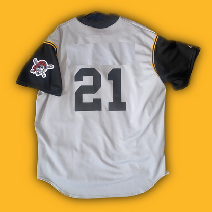 Pittsburgh Pirates (#21) Authentic Majestic™️ Vest Style Road Gray Jersey