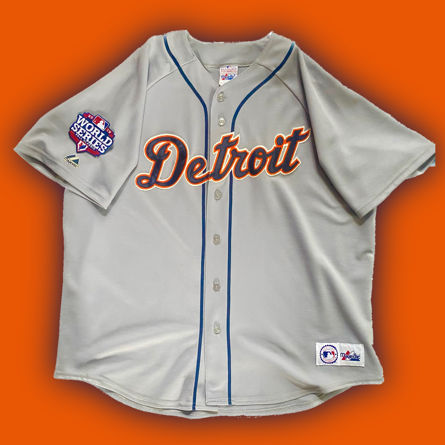 Detroit Tigers Authentic Majestic Road Gray 2012 World Series Jersey