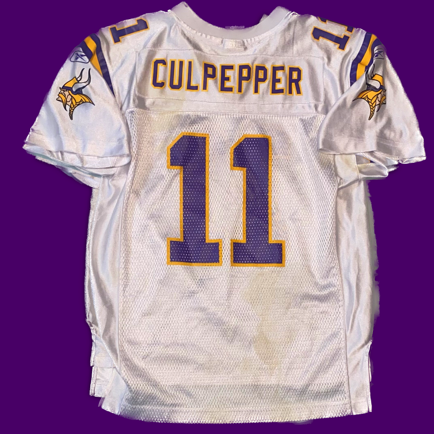 Minnesota Vikings Duante Culpepper (#11) Authentic Reebok Replica Road White Jersey