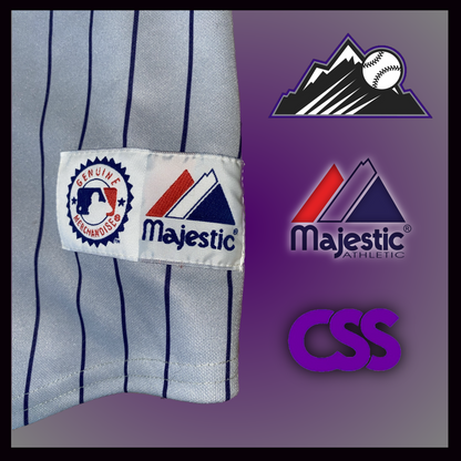 Colorado Rockies Authentic Majestic Road Gray Pinstripe 2007 World Series Jersey