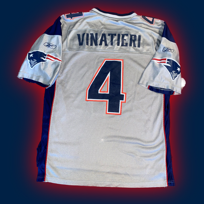 New England Patriots Adam Vinatieri (#4) Authentic Reebok™️ Replica Silver Alternate Jersey