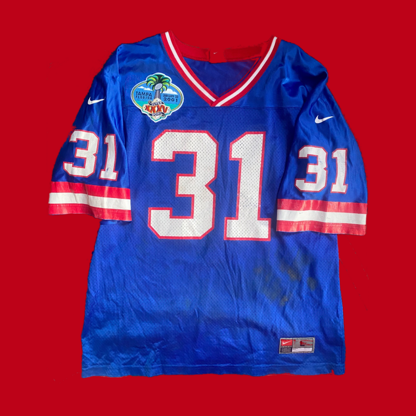 New York Giants Jason Sehorn (#31) Authentic Super Bowl XXXV (1/28/01) Nike NFL Jersey