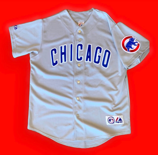 Chicago Cubs Majestic MLB Authentic Road Gray Jersey Blank Back