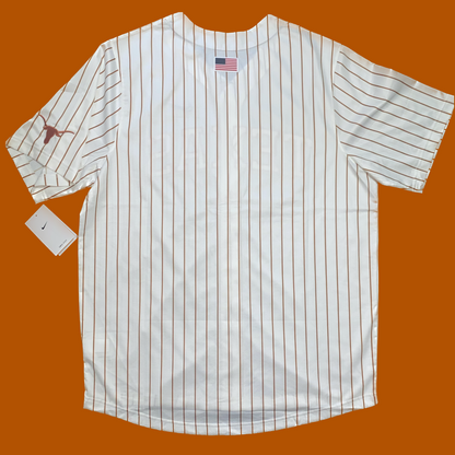 University of Texas at Austin Longhorns Authentic Nike Baseball Pinstripe Home Jersey NWT