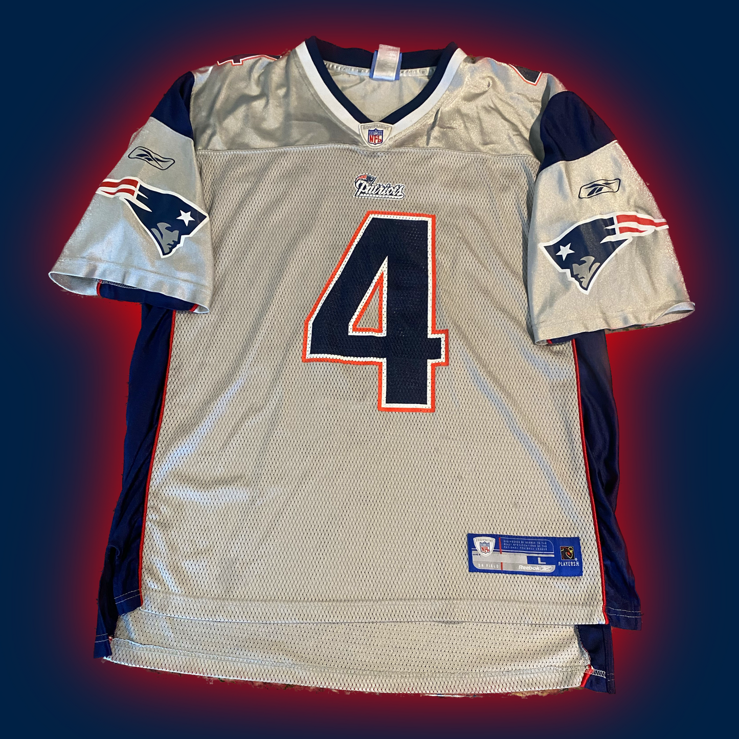 New England Patriots Adam Vinatieri (#4) Authentic Reebok™️ Replica Silver Alternate Jersey