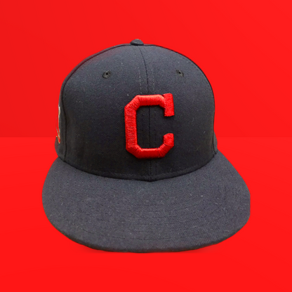 Cleveland Indians New Era 59fifty 2017 Postseason Patch Fitted Hat Size 7 3/8