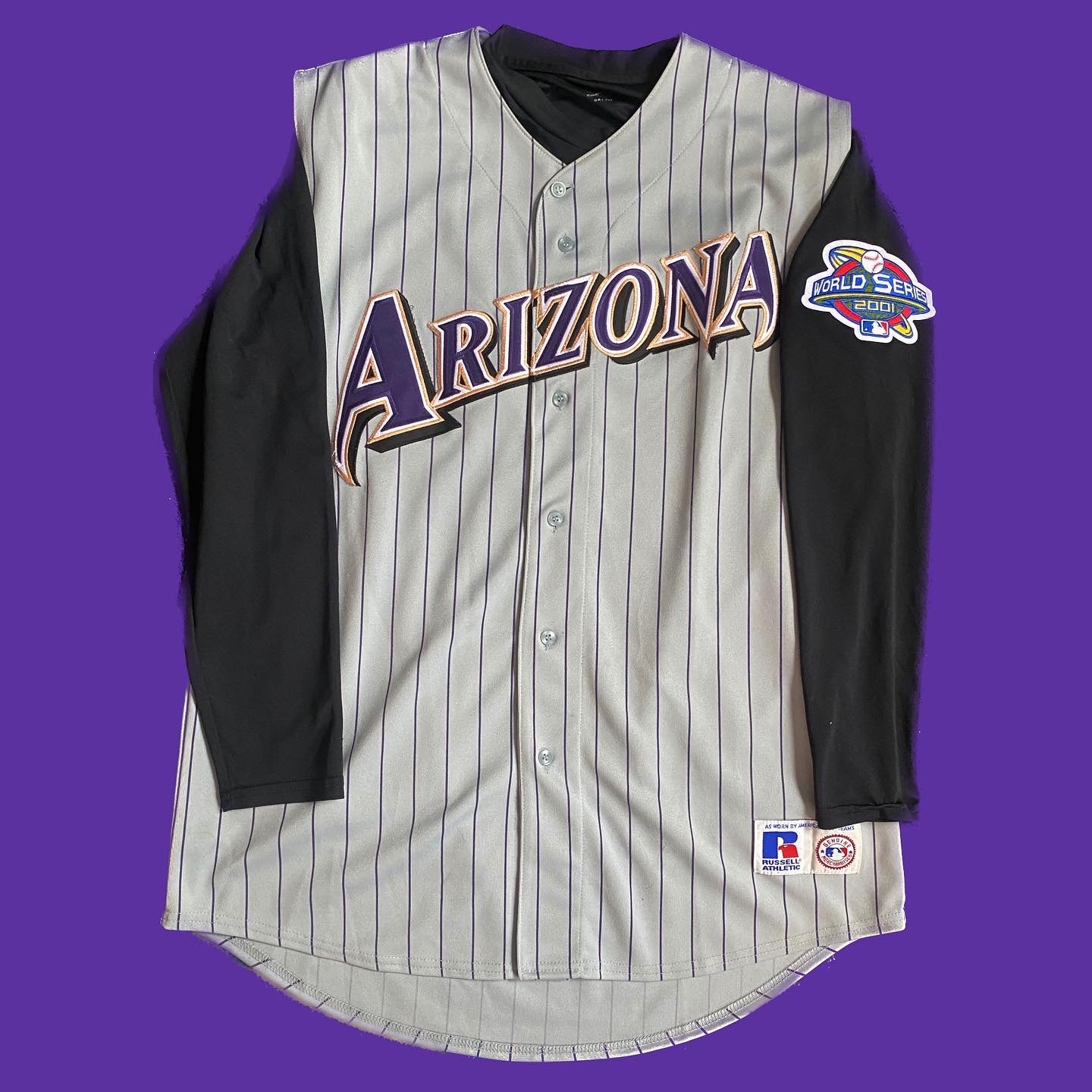 Arizona Diamondbacks Authentic Russell Athletic™️ Road Gray (‘01-‘06) 2001 MLB World Series Jersey