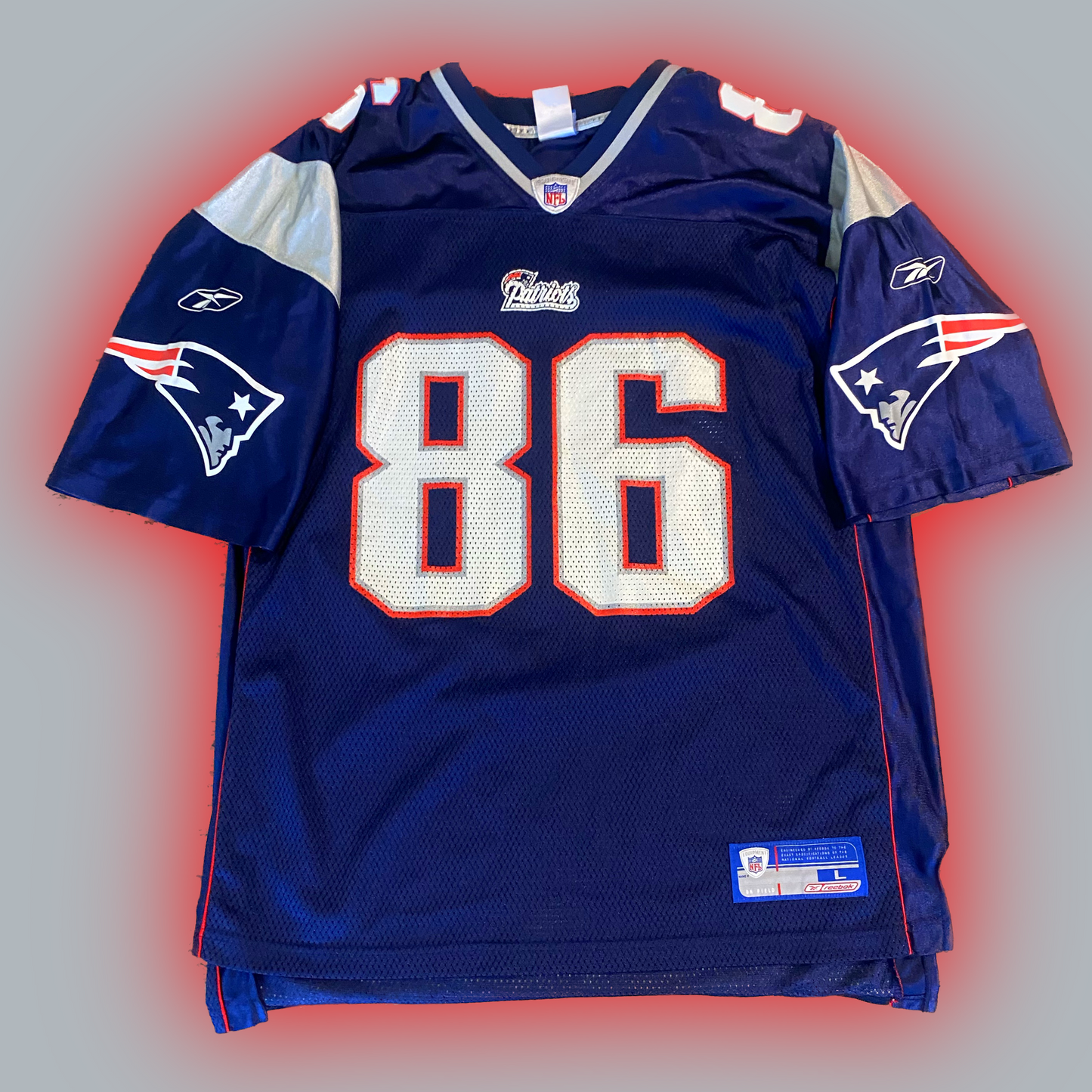 New England Patriots David Patten (#86) Authentic Reebok™️ Replica Home Navy Jersey