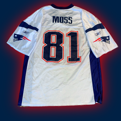 New England Patriots Randy Moss (#81) Authentic Reebok™️ Replica Road White Jersey