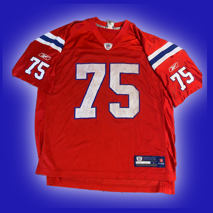 New England Patriots Vince Wilfork (#75) Authentic Reebok™️ Replica Red Alternate Jersey