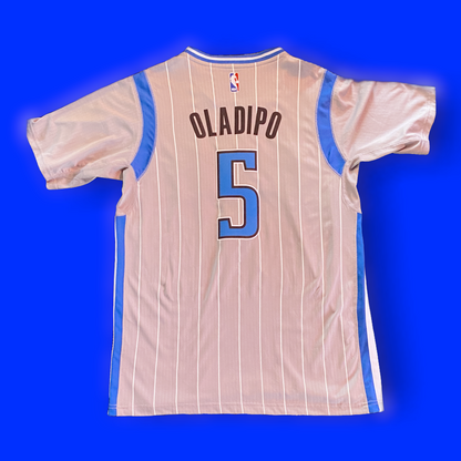 Orlando Magic Victor Oladipo (#5) Gray Home Pinstripe Adidas Authentic NBA Full Sleeve Jersey