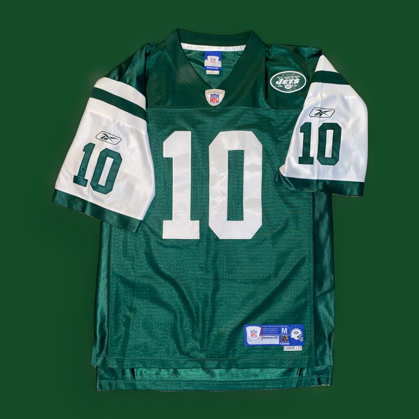 New York Jets Chad Pennington (#10) Authentic Reebok Sewn Home Jersey