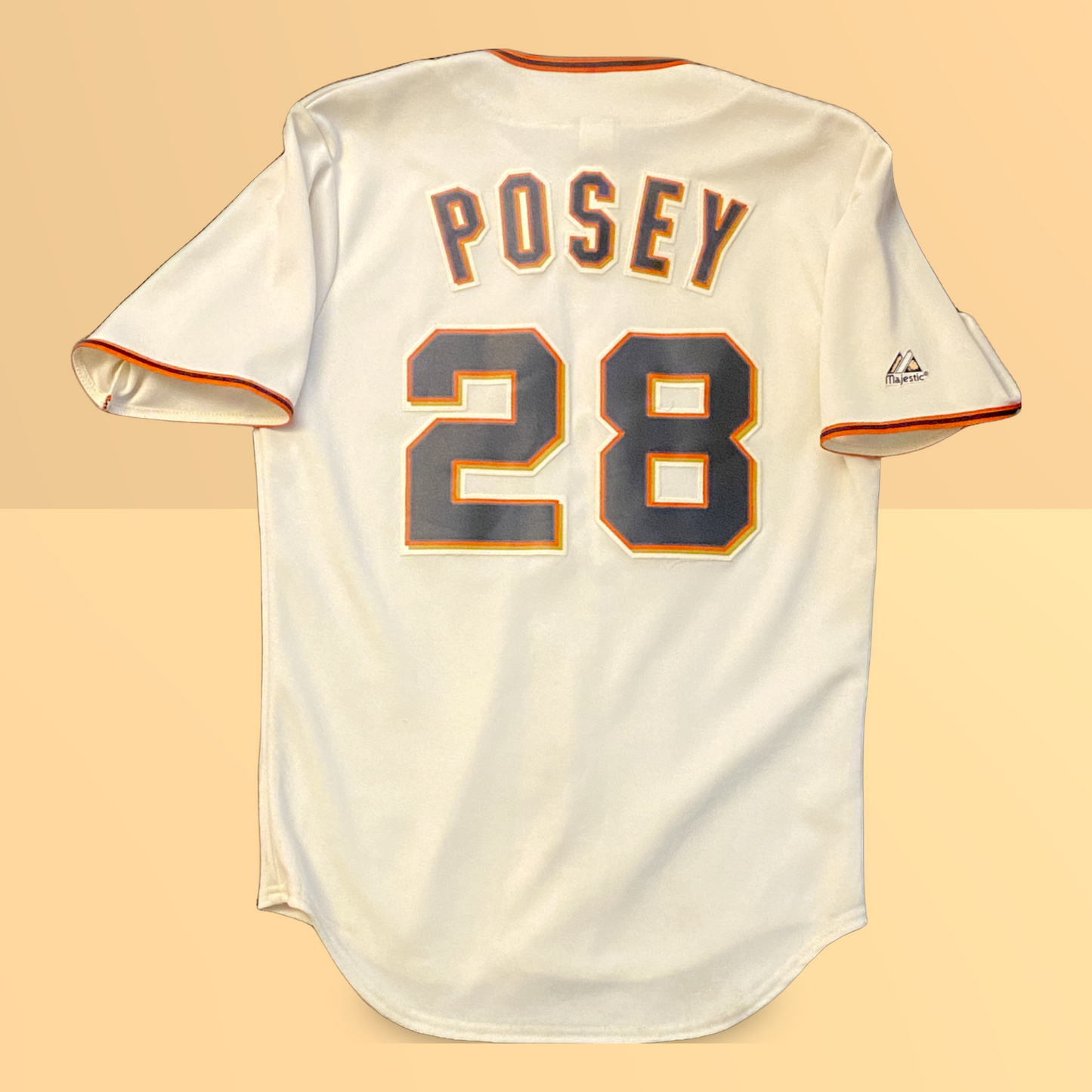 San Francisco Giants Buster Posey (#28) Majestic Authentic Cream Home Jersey