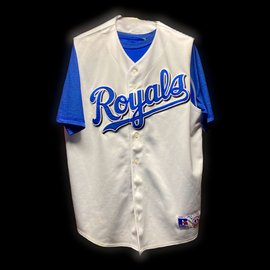 Kansas City Royals Authentic Home White Russell Athletic MLB Vest Jersey