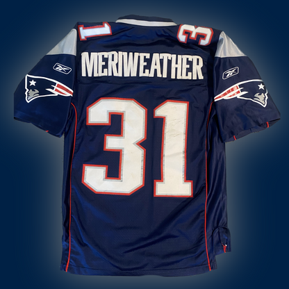 New England Patriots Brandon Meriweather (#31) Authentic Reebok Home Navy Jersey