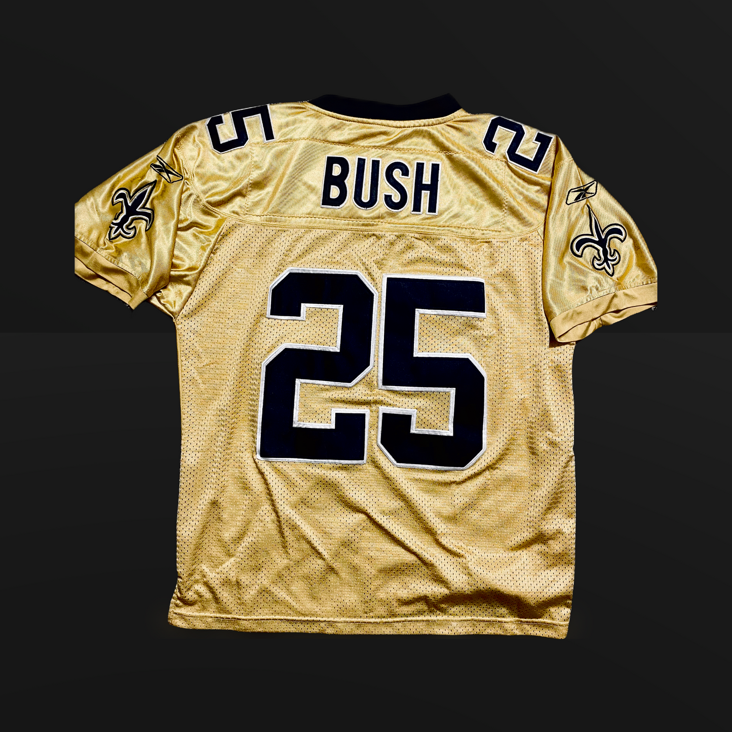 New Orleans Saints Reggie Bush (#25) NFL Authentic Gold Alternate Reebok Prototype Jersey